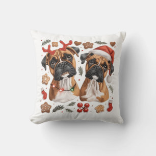 Christmas Boxer Dogs Cushion