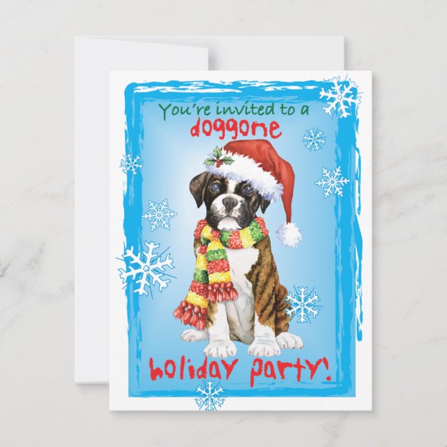 Christmas Boxer Holiday Invitation (Front)