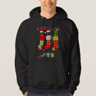 Christmas Boxer Pajama Dog Socks Light Santa Hat X Hoodie