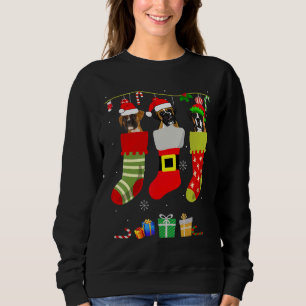 Christmas Boxer Pajama Dog Socks Light Santa Hat X Sweatshirt