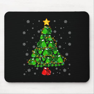 Christmas Boxing Sports Lover Xmas Tree Lights Paj Mouse Pad