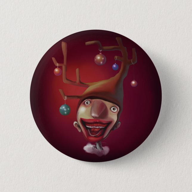 Christmas boy 6 cm round badge (Front)
