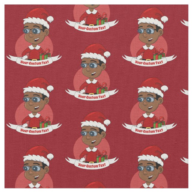 Christmas boy cartoon fabric (Close Up)