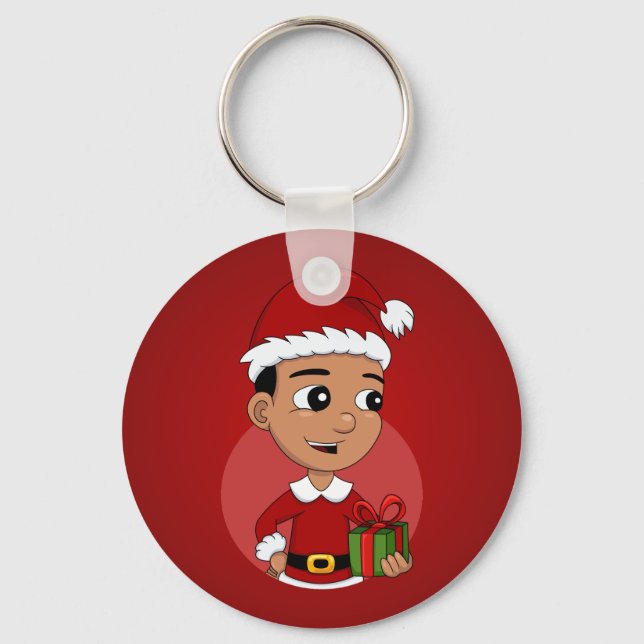Christmas boy cartoon keychain (Front)