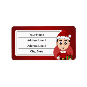 Christmas boy cartoon label