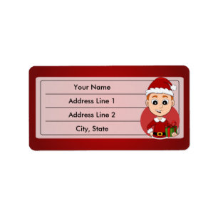 Christmas boy cartoon label