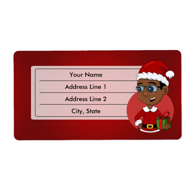 Christmas boy cartoon label (Front)