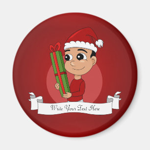 Christmas boy cartoon magnet