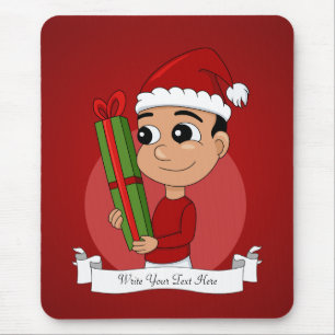 Christmas boy cartoon mouse pad