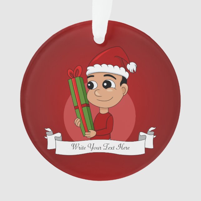 Christmas boy cartoon ornament (Front)
