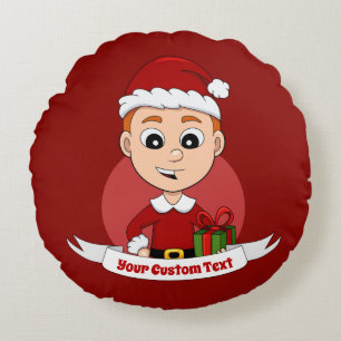 Christmas boy cartoon round pillow