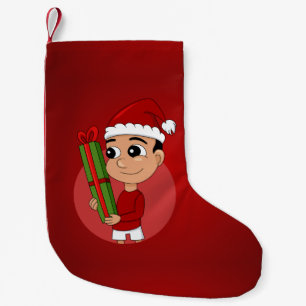 Christmas boy cartoon small christmas stocking