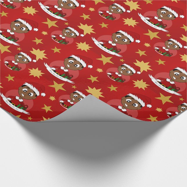 Christmas boy cartoon wrapping paper (Corner)