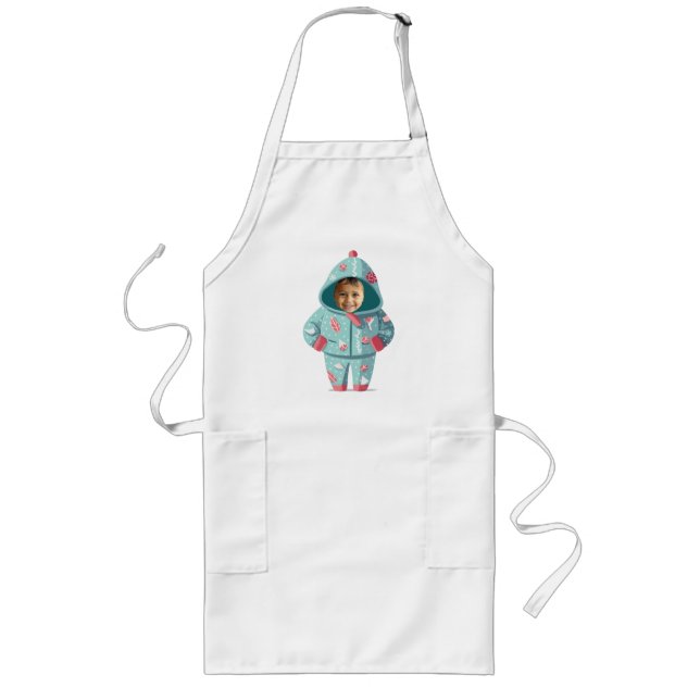 Christmas Boy Face Personalized  Long Apron (Front)