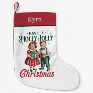 Christmas boy girl add name small christmas stocking