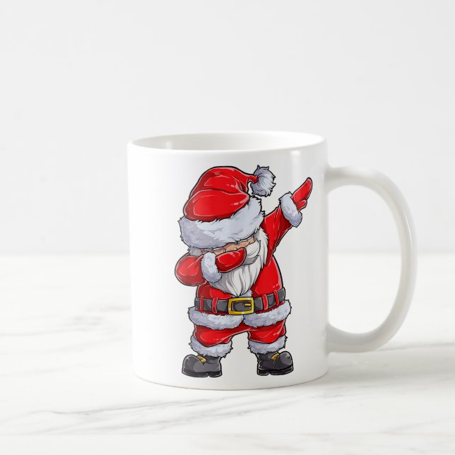 Christmas Boys Dabbing Santa Claus Girls Funny Xma Coffee Mug (Right)