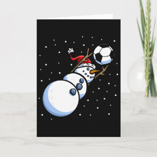 Christmas Boys Men Xmas Goalkeeper Soccer Snowman Card