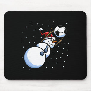 Christmas Boys Men Xmas Goalkeeper Soccer Snowman  Mouse Pad