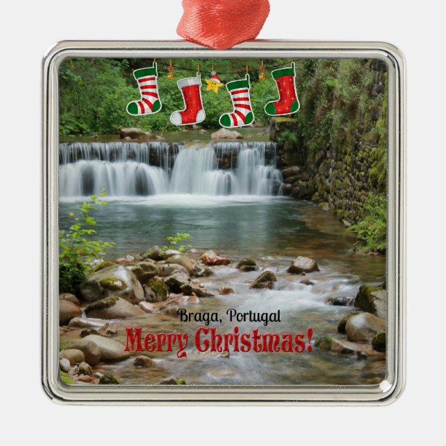 Christmas, Braga, Portugal Metal Ornament (Front)