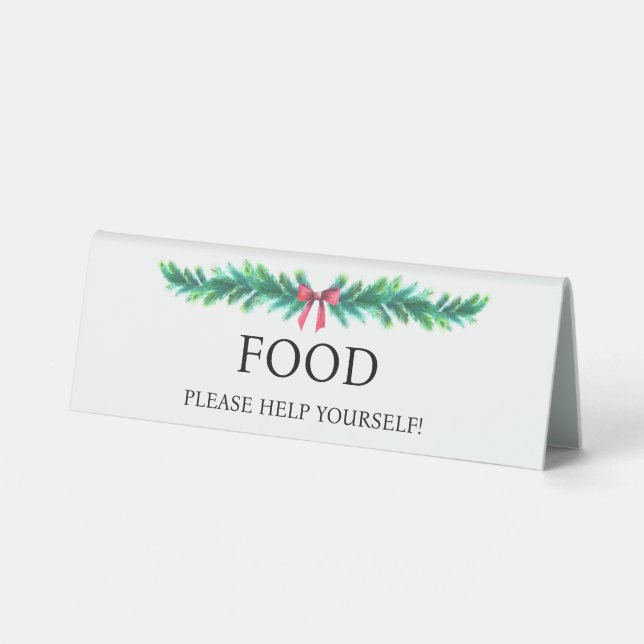 Christmas Branch Food Sign Baby Shower Table tent (Front)