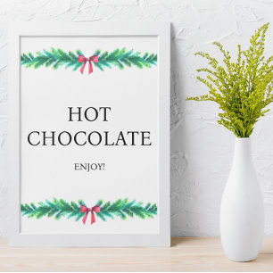 Christmas Branch Hot Chocolate Baby Shower  Poster