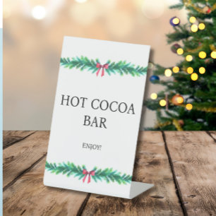 Christmas Branch Hot Cocoa Baby Shower  Pedestal Sign