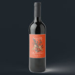 Christmas Branch & Tigers Holly Jolly Christmas Wine Label<br><div class="desc">Christmas branch with red berries and cute tigers,  Holly Joly Christmas excellent vintage design.l</div>