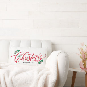 Christmas Branches Holiday Custom Throw Pillow