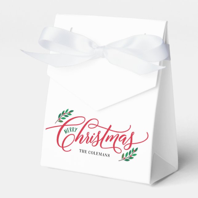 Christmas Branches Holiday Party Favour Boxes (Front Side)