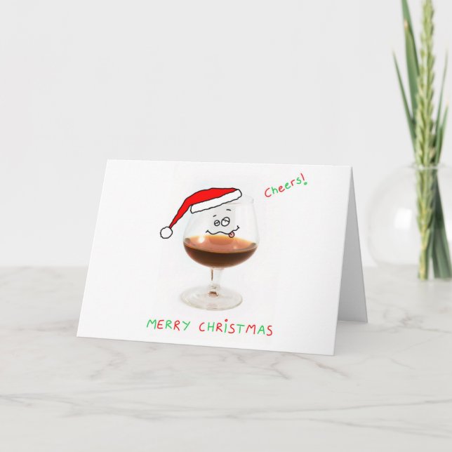 christmas brandy glass character card (Front)