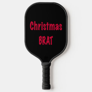 Christmas Brat Red On Black Pickleball Paddle