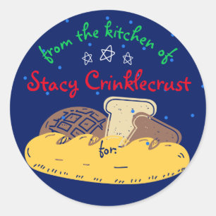 Christmas bread personalised from the kitchen of classic round sticker