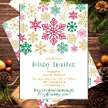 Christmas Breakfast Invitation Chic Snowflakes<br><div class="desc">✨☕ Elevate Your Holiday Morning with Our Elegant Red, Green, and Gold Glitter Snowflakes Christmas Breakfast Invitation! 🎄❄️ Bring a touch of glamour to your festive breakfast with our exquisite invitation, designed to set the stage for a chic and memorable Christmas morning. 💌✨ 🌟 Key Features of Our Christmas Breakfast...</div>