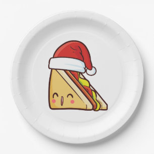 Christmas breakfast sandwich paper plate