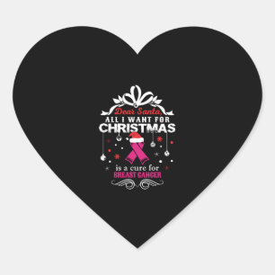 Christmas- Breast Cancer Awareness Shirt Heart Sticker