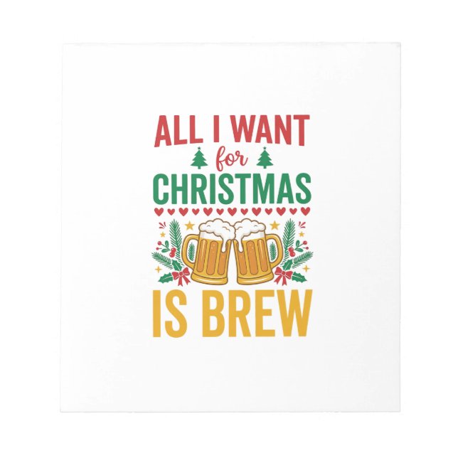 Christmas Brew Holiday Drink Design Notepad (Front)