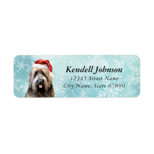 Christmas Briard Dog Return Address Labels