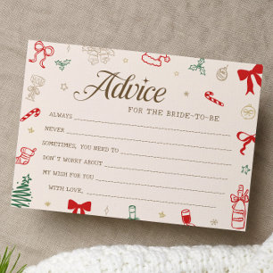 Christmas Bridal Shower Advice for the Bride Card