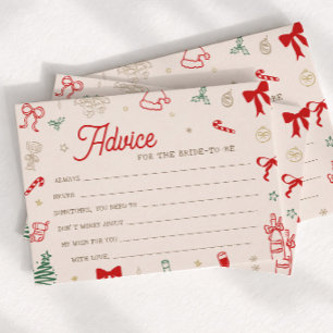 Christmas Bridal Shower Advice for the Bride Card