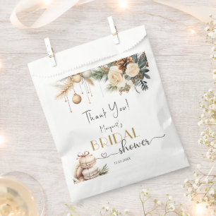 Christmas Bridal Shower Boho Winter Floral Favour Bag