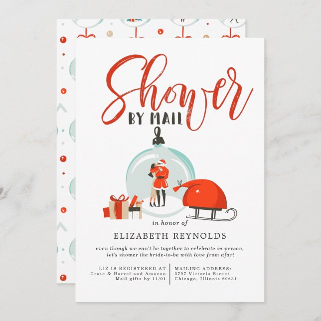 Christmas Bridal Shower by Mail Invitation (Front/Back)