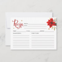 Christmas Bridal Shower Recipe Cards