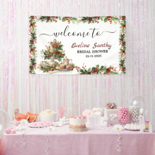 Christmas Bridal Shower Tea Party Welcome  Banner