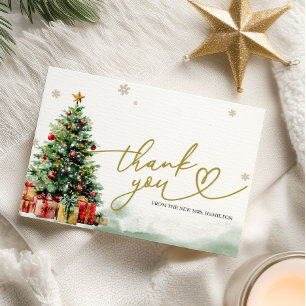 Christmas Bridal Shower Thank You Card