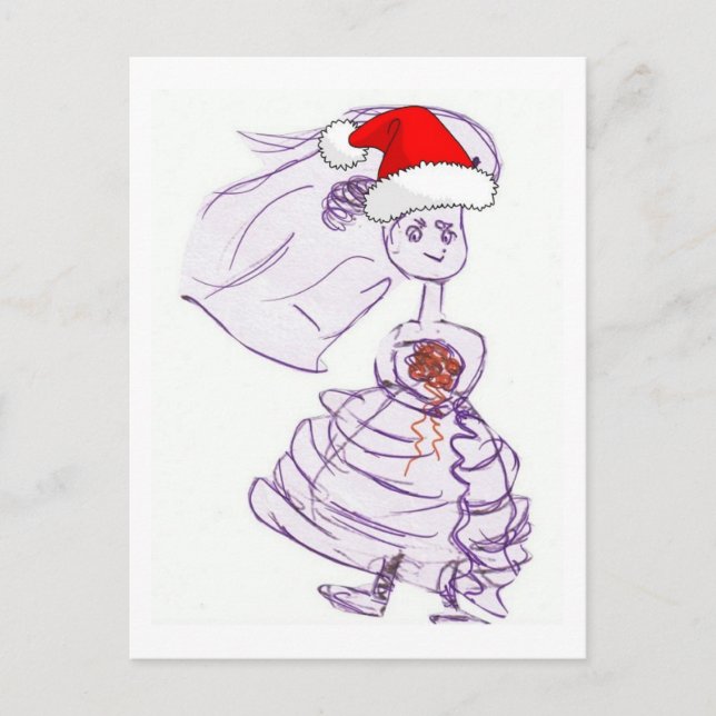 Christmas Bride Holiday Postcard (Front)