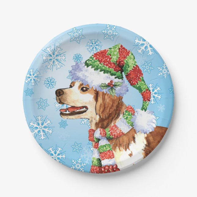 Christmas Brittany Paper Plate (Front)