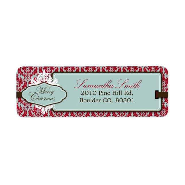 Christmas Brocade Return Label Return Address Label (Front)