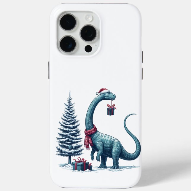 Christmas Brontosaurus dinosaur Case-Mate iPhone Case (Back)