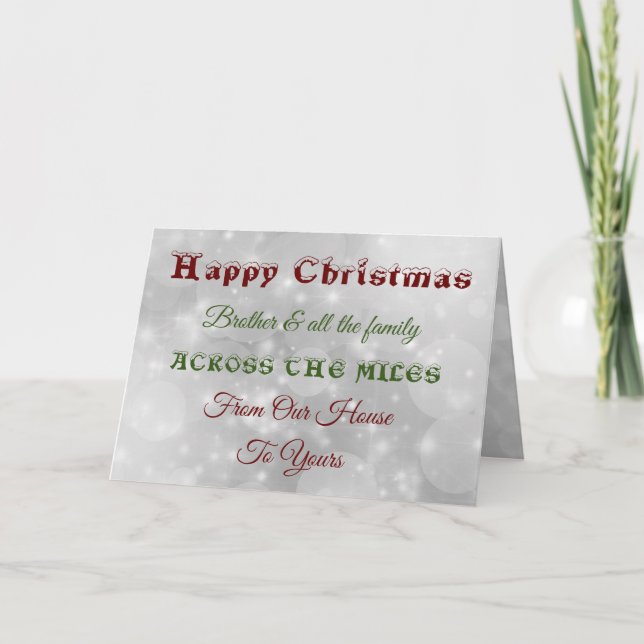 Christmas Brother & and family Across the miles Card (Front)