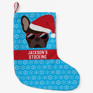 Christmas Brown French Bulldog Small Christmas Stocking
